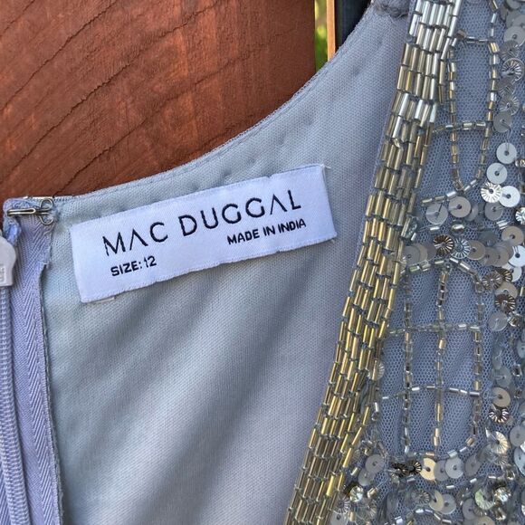 Mac Duggal Beaded Sleeveless Tea Length Sheath Dress size 12 NWT - Picture 5 of 11